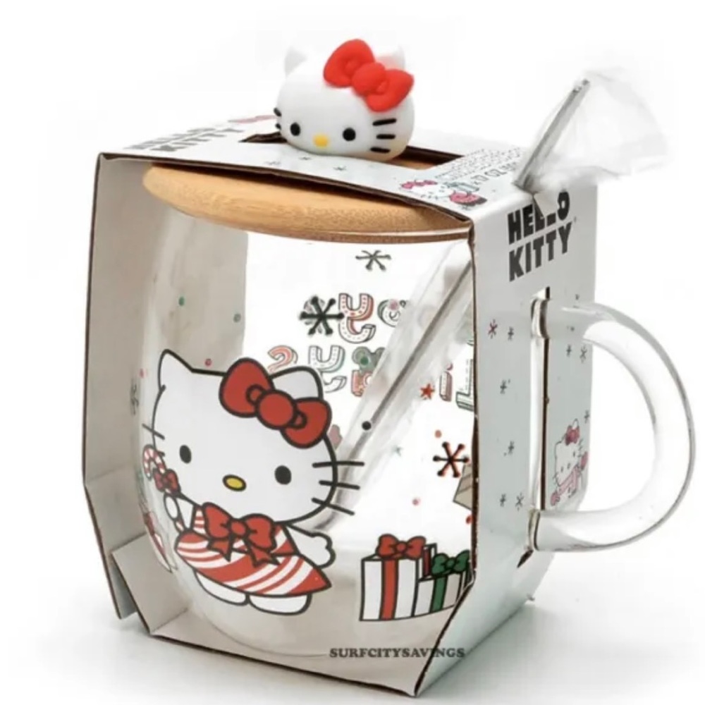 New Hello Kitty Christmas Mug with Spoon and Lid…New In Box Sold out everywhere